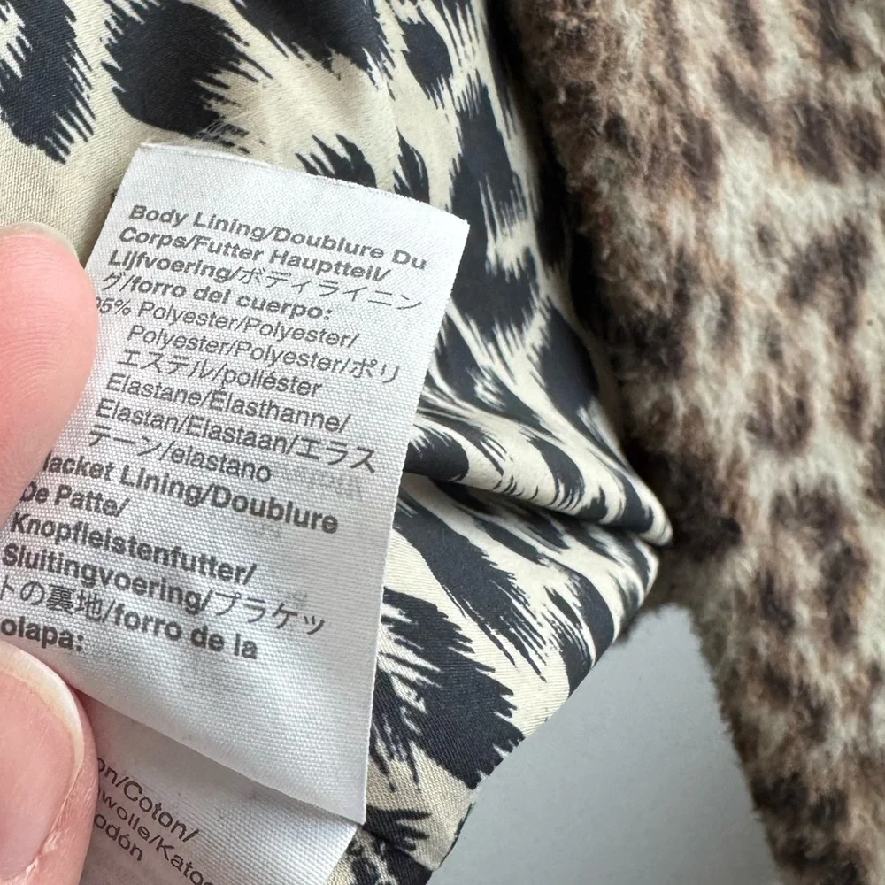 J Crew Topcoat In Double Leopard Wool Blend Winter Preppy City Wear size 12 - Picture 6 of 7